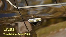  Presentation with car door - Theme with motor road show - car door closeup background and a  colored foreground