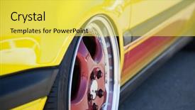  Presentation with classical - Amazing slide set having motor road show - classical cars lined up backdrop and a yellow colored foreground