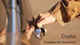  Presentation with luxury car - Cool new theme with motor road show - man opening door of luxury backdrop and a coral colored foreground