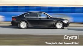  Presentation with black road - Slides consisting of motor road show - some black german car speed background and a  colored foreground