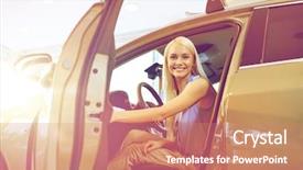  Presentation with consumerism - Theme having motor show - auto business car sale consumerism background and a coral colored foreground