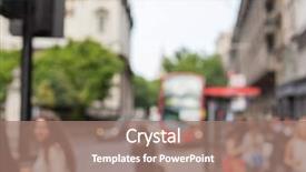  Presentation with public transport - Presentation theme with motor unit - city life public places background and a coral colored foreground