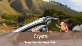  Presentation with road trip - Amazing PPT theme having motor unit - road trip travel and people backdrop and a violet colored foreground