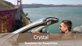  Presentation with golden car - Colorful theme enhanced with motor unit - road trip travel and people backdrop and a violet colored foreground