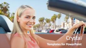  Presentation with road trip signs - Colorful slide set enhanced with motor unit - travel road trip and people backdrop and a  colored foreground