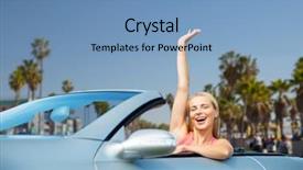  Presentation with road trip signs - Slide set with motor unit - travel road trip and people background and a teal colored foreground