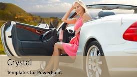  Presentation with road trip cars - Audience pleasing presentation design consisting of motor unit - travel road trip and people backdrop and a coral colored foreground