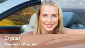  Presentation with road trip - PPT theme consisting of motor unit - travel road trip and people background and a  colored foreground