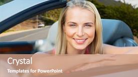  Presentation with road trip - Beautiful theme featuring motor unit - travel road trip and people backdrop and a coral colored foreground