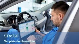  Presentation with mechanic car service repair maintenance - Colorful theme enhanced with motor vehicle - car service repair maintenance backdrop and a ocean colored foreground