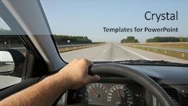  Presentation with self driving car - Audience pleasing presentation theme consisting of motor vehicle - driving a car backdrop and a light blue colored foreground