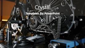  Presentation with motorbike - PPT theme featuring motorbike-construction-system-with-metal background and a dark gray colored foreground