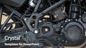  Presentation with motor engine - Slide set enhanced with motorbike engine - modern powerful performance background and a dark gray colored foreground