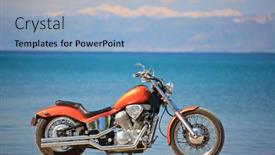  Presentation with motorbike - Slides enhanced with motorbike-on-a-shore background and a light blue colored foreground