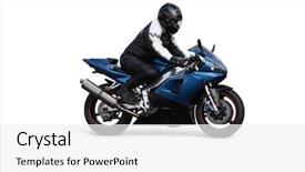  Presentation with motorbike - Cool new presentation theme with motorbike over white background backdrop and a white colored foreground