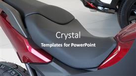  Presentation with motorbike - Cool new slides with motorbike-seat-new-modern-made backdrop and a gray colored foreground