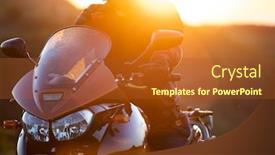  Presentation with outdoor activities - Presentation theme consisting of motorbiker-holding-steering-bar-riding background and a red colored foreground