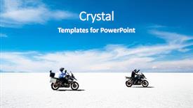  Presentation with sunshine - PPT theme with motorbikers and car riding background and a teal colored foreground