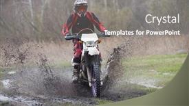  Presentation with dirty water - Slide deck consisting of motorcross-cyclist-racing-in-rural background and a gray colored foreground