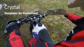  Presentation with motorbike - Beautiful theme featuring motorcross-racer-on-the-go backdrop and a violet colored foreground