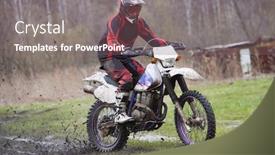  Presentation with rider - Theme having motorcross-rider-racing-in-mud background and a gray colored foreground