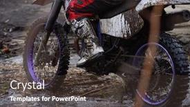  Presentation with rider - Beautiful PPT layouts featuring motorcross-rider-racing-in-mud backdrop and a tawny brown colored foreground