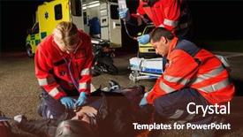  Presentation with motorbike - PPT theme with motorcycle accident - emergency team helping injured motorbike background and a tawny brown colored foreground