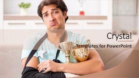  Presentation with rider - Beautiful PPT layouts featuring motorcycle accident - injured motorbike rider recovering backdrop and a lemonade colored foreground