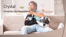  Presentation with motorsports motocross enduro rider - Amazing slides having motorcycle accident - injured motorbike rider recovering backdrop and a lemonade colored foreground