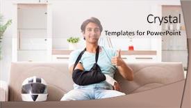  Presentation with rider - Colorful PPT theme enhanced with motorcycle accident - injured motorbike rider recovering backdrop and a lemonade colored foreground