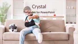  Presentation with rider - PPT layouts having motorcycle accident - injured motorbike rider recovering background and a  colored foreground