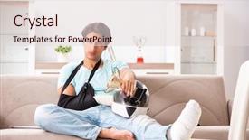  Presentation with rider - Slide deck enhanced with motorcycle accident - injured motorbike rider recovering background and a lemonade colored foreground