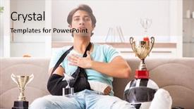  Presentation with rider - Slide set consisting of motorcycle accident - injured motorbike rider recovering background and a lemonade colored foreground