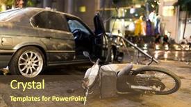  Presentation with motorcycle - Presentation design enhanced with motorcycle accident background and a tawny brown colored foreground