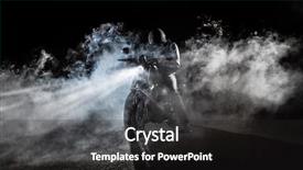  Presentation with motorcycle - Slide deck consisting of motorcycle chopper at night smoke background and a dark gray colored foreground