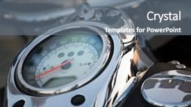  Presentation with motorcycle engine - PPT layouts enhanced with motorcycle design engine with speedometer background and a gray colored foreground