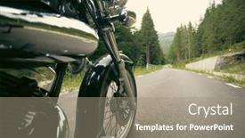  Presentation with sport nutrition whey protein powder - Slide set having motorcycle-detail-closeup-front-fork background and a gray colored foreground