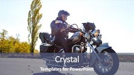  Presentation with custom - PPT theme having motorcycle driver riding custom chopper background and a  colored foreground