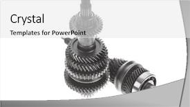  Presentation with motor - Beautiful presentation design featuring motorcycle manufacturing - real used motor steel gear backdrop and a  colored foreground