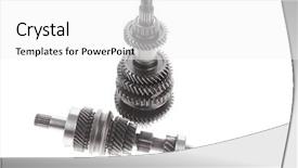  Presentation with motor - Beautiful slides featuring motorcycle manufacturing - real used motor steel gear backdrop and a  colored foreground