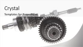  Presentation with motor - Presentation design with motorcycle manufacturing - real used motor steel gear background and a  colored foreground