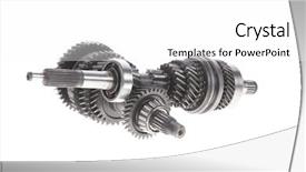  Presentation with ac motor - Cool new presentation design with motorcycle manufacturing - real used motor steel gear backdrop and a  colored foreground