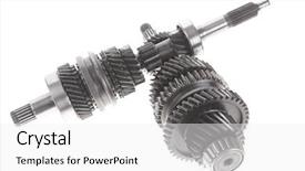  Presentation with motor - Presentation theme consisting of motorcycle manufacturing - real used motor steel gear background and a  colored foreground