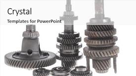  Presentation with motor - Audience pleasing PPT layouts consisting of motorcycle manufacturing - real used motor steel gear backdrop and a  colored foreground