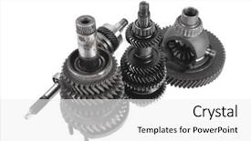  Presentation with motor - Cool new PPT theme with motorcycle manufacturing - real used motor steel gear backdrop and a  colored foreground