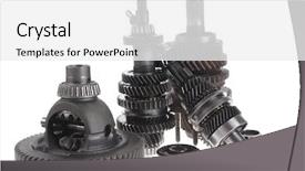  Presentation with motor - Colorful slides enhanced with motorcycle manufacturing - real used motor steel gear backdrop and a  colored foreground