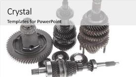  Presentation with motor - Presentation theme featuring motorcycle manufacturing - real used motor steel gear background and a  colored foreground