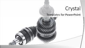  Presentation with motor - Audience pleasing theme consisting of motorcycle manufacturing - real used motor steel gear backdrop and a  colored foreground