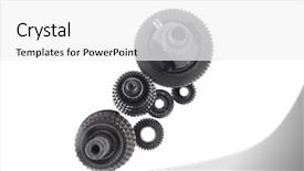  Presentation with steel - PPT theme enhanced with motorcycle manufacturing - real used motor steel gear background and a  colored foreground