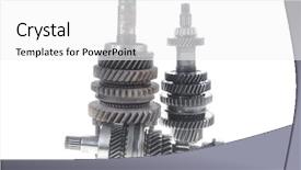  Presentation with motor - Presentation featuring motorcycle manufacturing - real used motor steel gear background and a  colored foreground